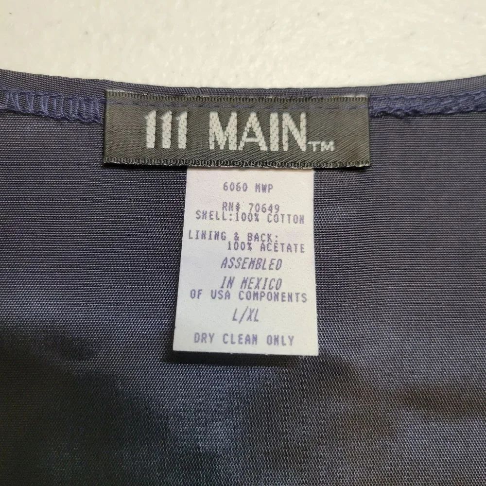 111 Main Vintage Tropical Patchwork Pattern Vest - Picture 9 of 10